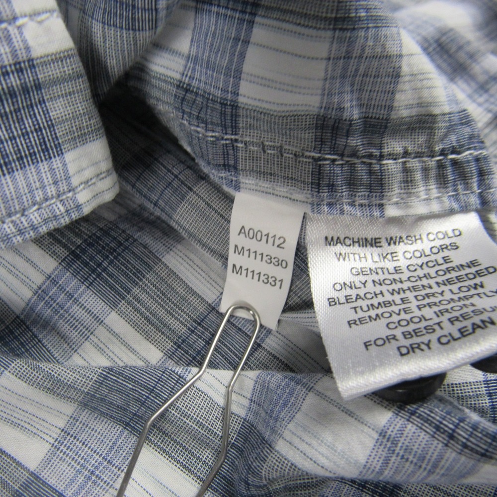 Blue Pronto Uomo Mens XXL Blue Plaid Modern Fit Cotton Button Down Shirt - Picture 10 of 14